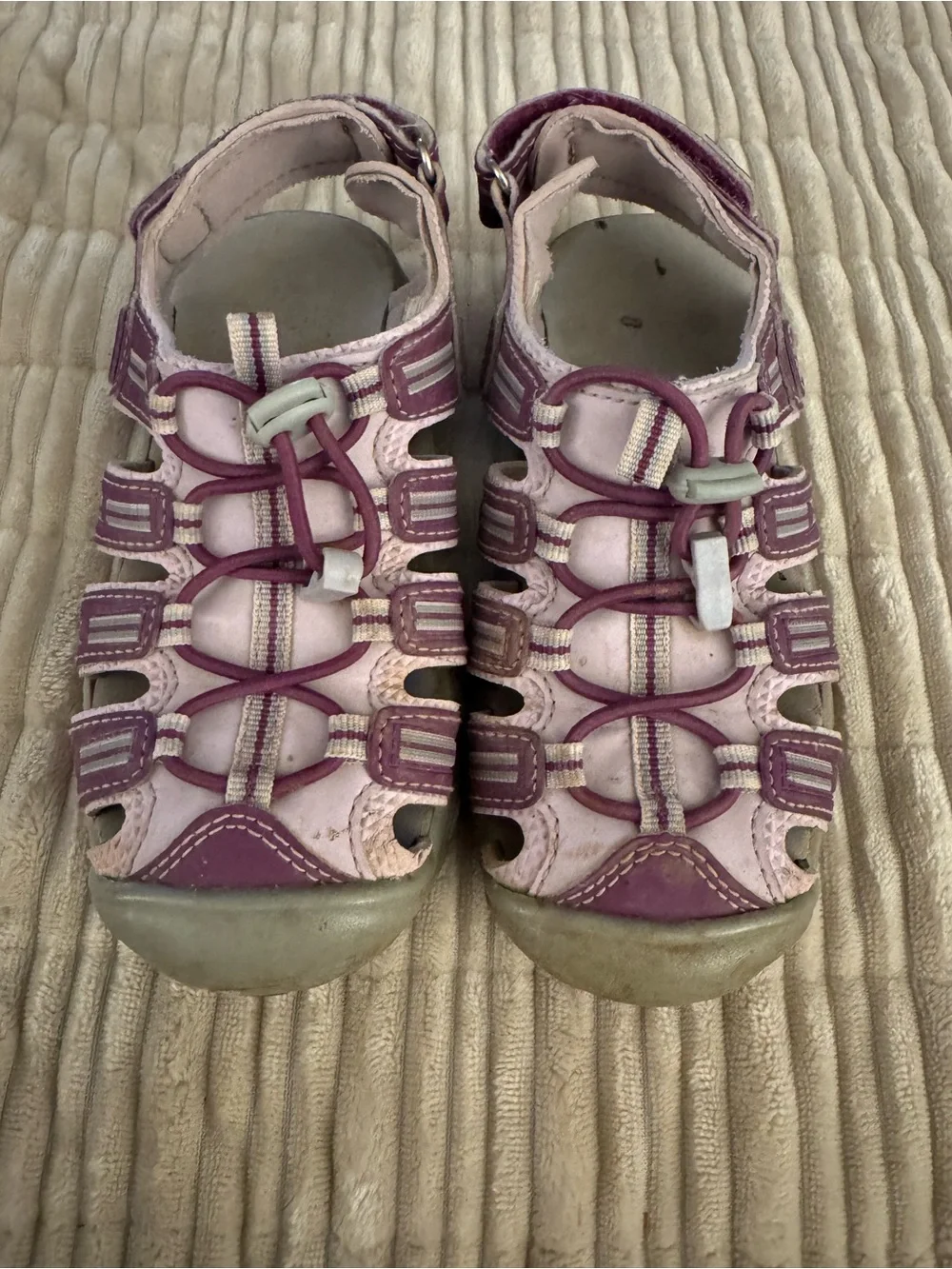 Kids Pink and Purple Closed-Toe Sandals